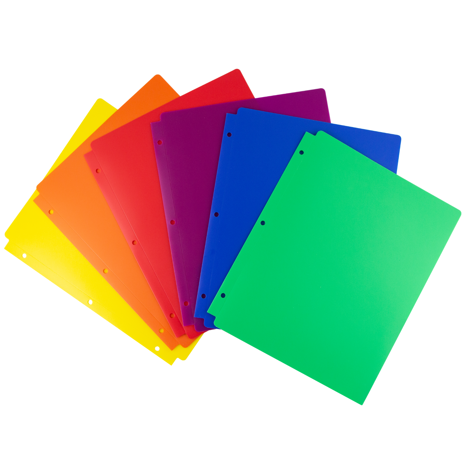 Color 3 Hole Plastic Folders With Pockets (3 Pack) Fits 3 Ring Binder,  Plastic 2 Pocket Folder with 3 Holes Letter Size, School Folders Kids  Folders – Dunwell
