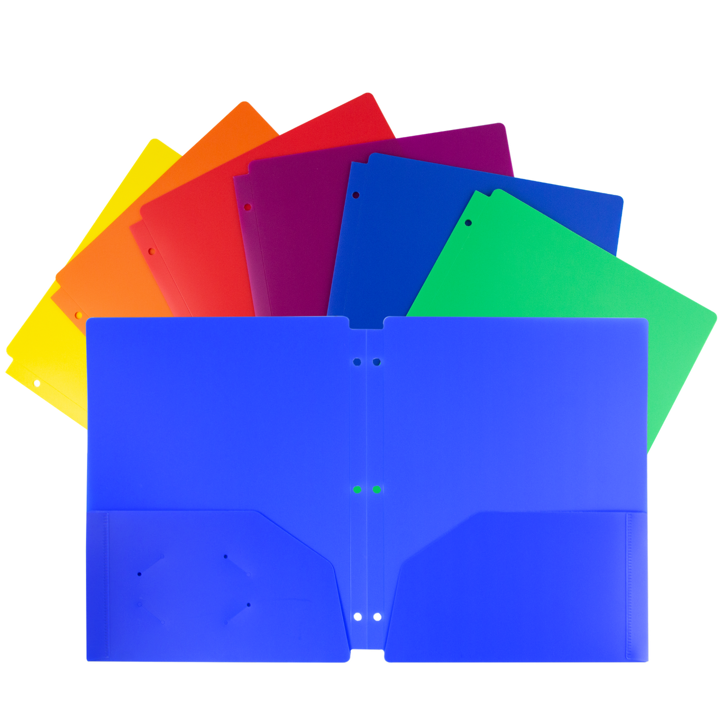 Color 3 Hole Plastic Folders With Pockets Letter Size Fit 3 Ring Binder